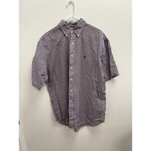 Ralph Lauren Polo Sport Mens Flannel Shirt Large Red Blue White Plaid Checkered